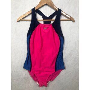 Speedo Girls One Piece Swimsuit in Pink and Navy